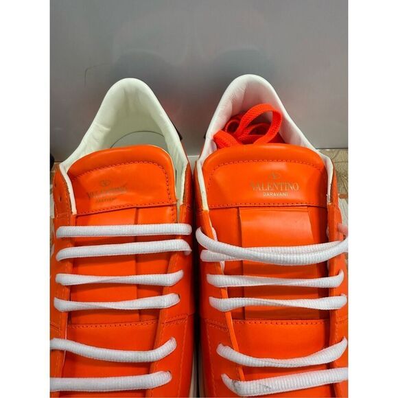 Valentino Garavani VLTN Fluorescent Orange Sneakers Men's Size 12 EU 45 $695 - Picture 4 of 8